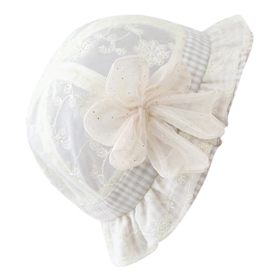 LOLIPPYY infant girl sun hat Sun Hat Lace Beige 1Pack for Summer Protection