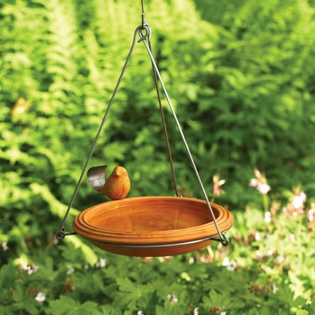 Ancient Graffiti Round Hanging Bird Bath And Bird Feeder Spice