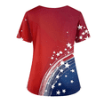 thumbnail image 4 of 4th of July Womens Scrub Tops Casual Short Sleeve USA Flag Print Scrubs V Neck USA 250th Anniversary Celebration Party Scrub Shirts Nursing Uniform Medical Nurse Workwear with Pockets Deep Red 5XL, 4 of 4