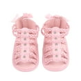 thumbnail image 2 of hirigin Baby Girls Summer Sandals, Anti-Slip PU Leather Hollow Out Flat Shoes with Back Bow, 2 of 5
