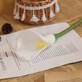 thumbnail image 5 of Artificial Flower Single Branch Not Withered Anti-fall Realistic Eye-catching Dining Table Decor Atmosphere Props Crimping Calla Fake Flower Home Ornament-White, 5 of 8