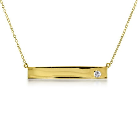 Miabella Diamond Accent Yellow Rhodium over Sterling Silver Fashion Necklace, 17