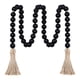 thumbnail image 2 of Cuentas bohemias de oración con borlas y cuentas de madera chic de 100 cm y detalles de cuerda de yute Negro, 2 of 8