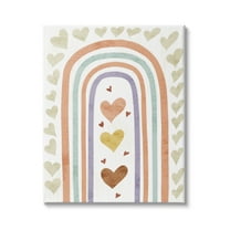 Stupell Industries Children's Rainbow Arch Heart Shapes Warm Desert Tones, 30 x 40, Design by Ziwei Li