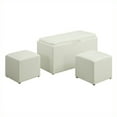 thumbnail image 1 of Convenience Concepts Designs4Comfort Banc de Rangement Sheridan Cuir Synthétique Blanc, 1 of 3