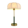 thumbnail image 4 of Arturesthome Green Table Lamps Vintage White Fabric Desk Lampshade Nightstand Lamps for Bedside Table 1-Lights, 4 of 6