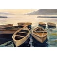thumbnail image 2 of Stevens, Allayn 14x11 Gold Ornate Wood Framed with Double Matting Museum Art Print Titled - Sunset Marina, 2 of 4