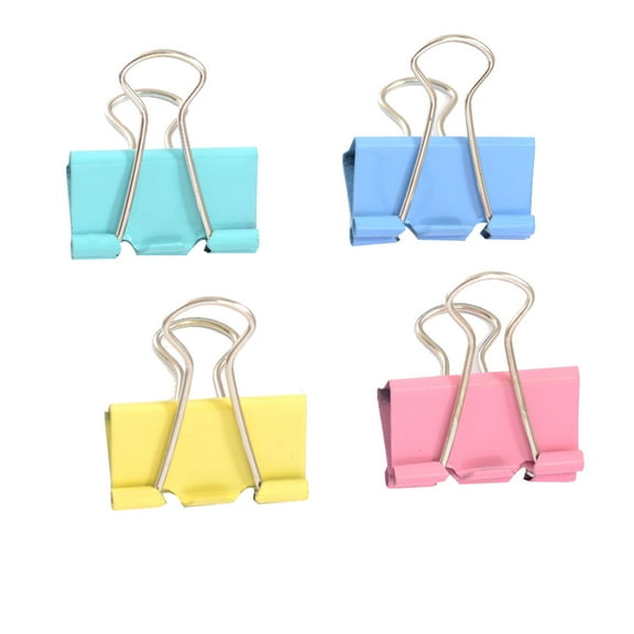 Unique Bargains Stationery 32mm Width Multicolor Metal Paper File Binder Clips x 4