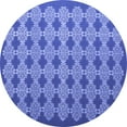 thumbnail image 1 of Ahgly Company Machine Washable Indoor Round Abstract Blue Contemporary Area Rugs, 3' Round, 1 of 4