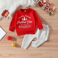 thumbnail image 2 of yocbz Girls Christmas Outfit Christmas Outfit Toddler Infant Baby Girls Ruffle Top Clothes Set Deer Print Shirt Dress Pants Set Red,Size for 3-4 Years, 2 of 9