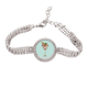thumbnail image 1 of Hojas flor Copa helado bola Pulsera de tobillera de cadena de tenis, joyería de diamantes, 1 of 3