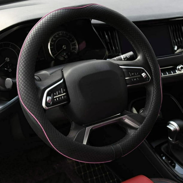 Funda para volante, piel de microfibra, 38 cm, color rosa