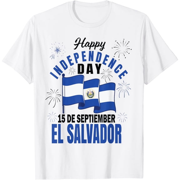 t-shirt El Salvador Independence Day 15th September Salvadoran Flag T-Shirt mens, woman, white,funny,journey,Crew Neck, Short Sleeve,custom clothing patterns.gift