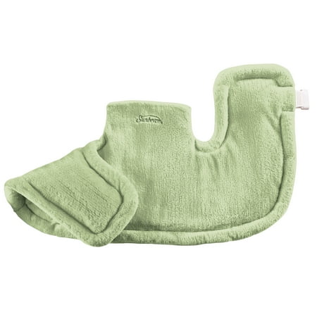 Sunbeam Renue Tension Relieving Heat Therapy Neck and Shoulder Wrap Heating Pad, Spa Green