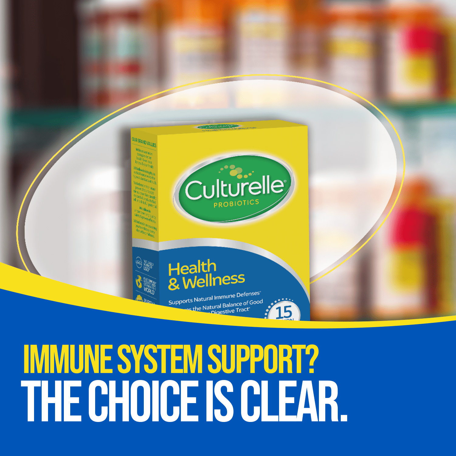 Culturelle Probiotics Health & Wellness Daily Supplement, Immunity & Digestion Support for Adults, 50 Count