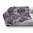 thumbnail image 2 of Vintage Soft Flannel Fleece Blanket, Vintage Style Geometrical Ornament Stripes and Circles in Vibrant Colors Print, Cozy Plush for Indoor and Outdoor Use, 70" x 90", Lavender Plum, by Ambesonne, 2 of 5