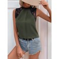 thumbnail image 3 of Women'S Lace Sleeveless Tops Pleated Summer Tank Tops 2025 Dressy Casual Sleeveless Shirts Blouse  Green S, 3 of 7