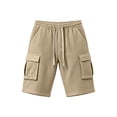 thumbnail image 6 of cllios Waffle Knit Cargo Shorts for Men Multi Side Flap Pockets Elastic Drawstring Waist Solid Color Casual Summer Streetwear Shorts, 6 of 6