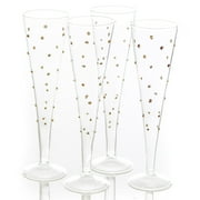 Abigails Gatsby Champagne Flute with Gold Dots Set Of 4 by Abigails
