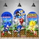 thumbnail image 2 of Fondo de arco de Sonics con erizo de doble cara para decoración de fiesta de cumpleaños de niños, baby shower, fotografía de fondo, accesorios de estudio, 2 of 5