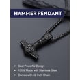 thumbnail image 6 of Bandmax Mens Black Thor Hammer Pendant with Compass Design Necklace Stainless Steel Mjolnir Thors Viking Nordic Pendant Chain for Men Gift, 6 of 9