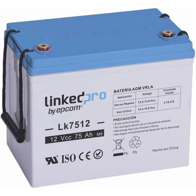 Batería de respaldo 12 V | 75 Ah | AGM | Especial para equipo electrónico | UPS | Sistemas de Emergencia