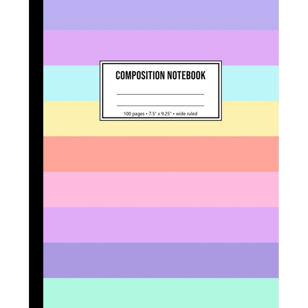 Composition Notebook: Wide Ruled Pastel Color Notebook (Paperback