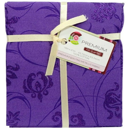 Creative Cuts Premium 18" x 21" Fat Quarter Metallic Purple Fabric, 1 Each
