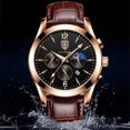thumbnail image 4 of POEDAGAR Leather Fashion Men Watches Waterproof Luminous Top Brand Luxury Quartz Wristwatch with Date Sport Casual Clock Gift, 4 of 5