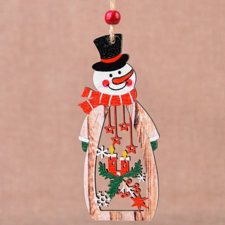 

Christmas Decorations 2PC 1PC Christmas Decorations Wooden Santa Claus Hollow Pendant Decorations