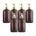 thumbnail image 1 of Dispensador de jabón líquido rellenable, botella con bomba de PET, accesorio de baño para cocina Marrón dorado 500 ml, 1 of 9