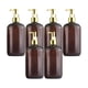 thumbnail image 1 of Dispensador de jabón portátil de 6 piezas, a prueba de fugas, para champú y gel de ducha Marrón dorado 500 ml, 1 of 9