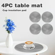 jovati 38cm Tableware Placemat Non-Slip Insulated Mat Round Woven Placemat 4PCS