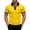 Yellow, variant on Men's Quarter Zip Shirts Short Sleeve Lapel Color Block T Shirt Summer Casual Fashion Tops With Flat Pocket (XL, Navy)