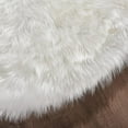 thumbnail image 6 of GoXteam Faux Fur Rug, White Small Rug for Bedroom, 24 x 24 Round Shaggy Furry Rug for Kids Room, Shag Fluffy Rug for Nursery Room, Soft Fuzzy Plush Carpet, 6 of 7