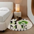 thumbnail image 3 of Round Area Rug 3ft,Home Text Vintage Wood Board Washable Carpet Non-Slip Runner Accent Rugs Indoor Floor Mat for Bedroom Living Room Decor,Rustic Leaf Flower Buffalo Plaid, 3 of 9
