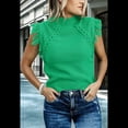 thumbnail image 4 of Suéter Sin Mangas para Mujer, Cuello Alto, Punto , Flecos, Mangas , Estilo Bohemio, Moderno, Verde, XL, 4 of 10