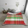 thumbnail image 2 of YFYANG Lightweight Warm Flannel Blanket, Christmas Checkered Stripe Pattern Throw Blanket for Bed, Sofa, Travel, Camping, 60"x50", 2 of 7