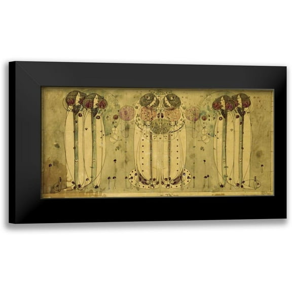Mackintosh, Charles Rennie 14x9 Black Modern Framed Museum Art Print Titled - The Wassail