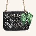 thumbnail image 2 of Unique Bargains 1 Pc Trendy Double Layer Bow Handbag Charm Bag Accessories Green, 2 of 5