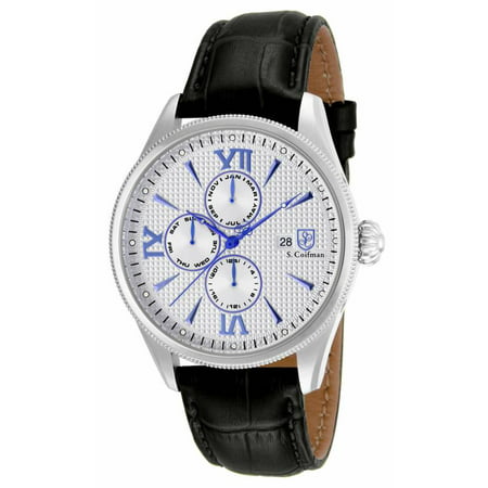 S. Coifman Men's SC0167 Quartz Multifunction Metallic White Dial Watch
