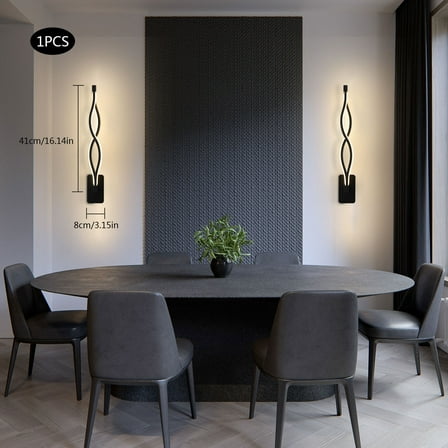 Modern 16W LED Wall-Mounted Light Lamp Dimmable Black&Clear Wall Sconce Lighting