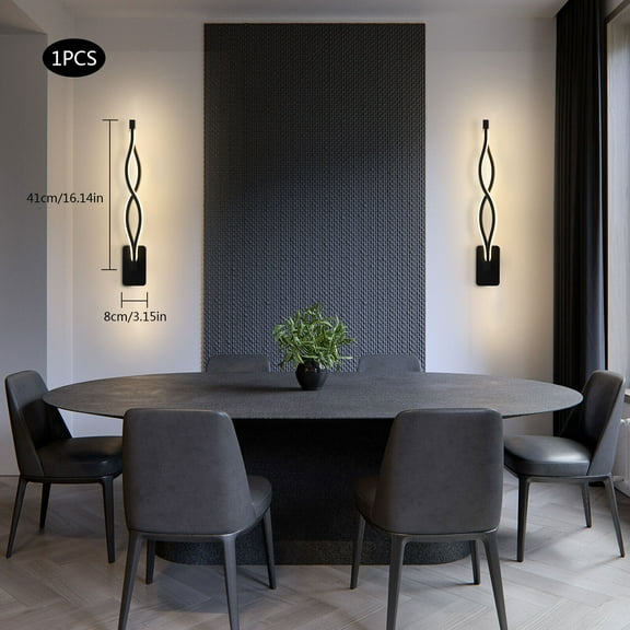 Modern 16W LED Wall-Mounted Light Lamp Dimmable Black&Clear Wall Sconce Lighting