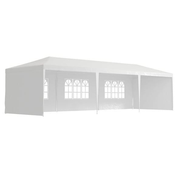 Outsunny 10' x 29' Party Tent Canopy Tent with Sidewalls Windows, White