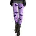 thumbnail image 2 of Halloween Purple Leggings with Pockets for Women Milk Silk Grinding High Waisted Tummy Control No See Through Workout Yoga Cycling Tights Pants M, 2 of 5