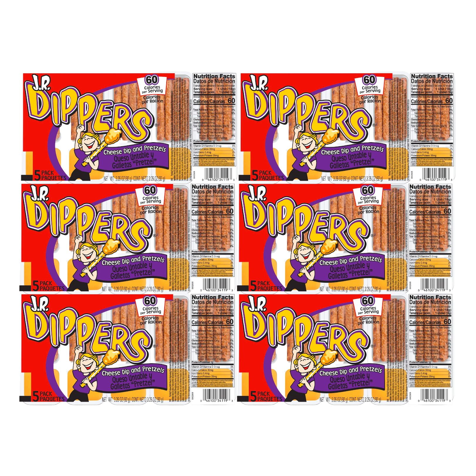 J.R. Dippers Cheese Dip & Pretzels (3.26 oz., 6pack)