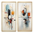 thumbnail image 2 of Designart "Geometric Journey Beige Blue Suprematism II" Abstract Suprematism Framed Wall Art Set Of 2 - Multi-Color Abstract Gallery Wall Frame Set For Home Decor, 2 of 7