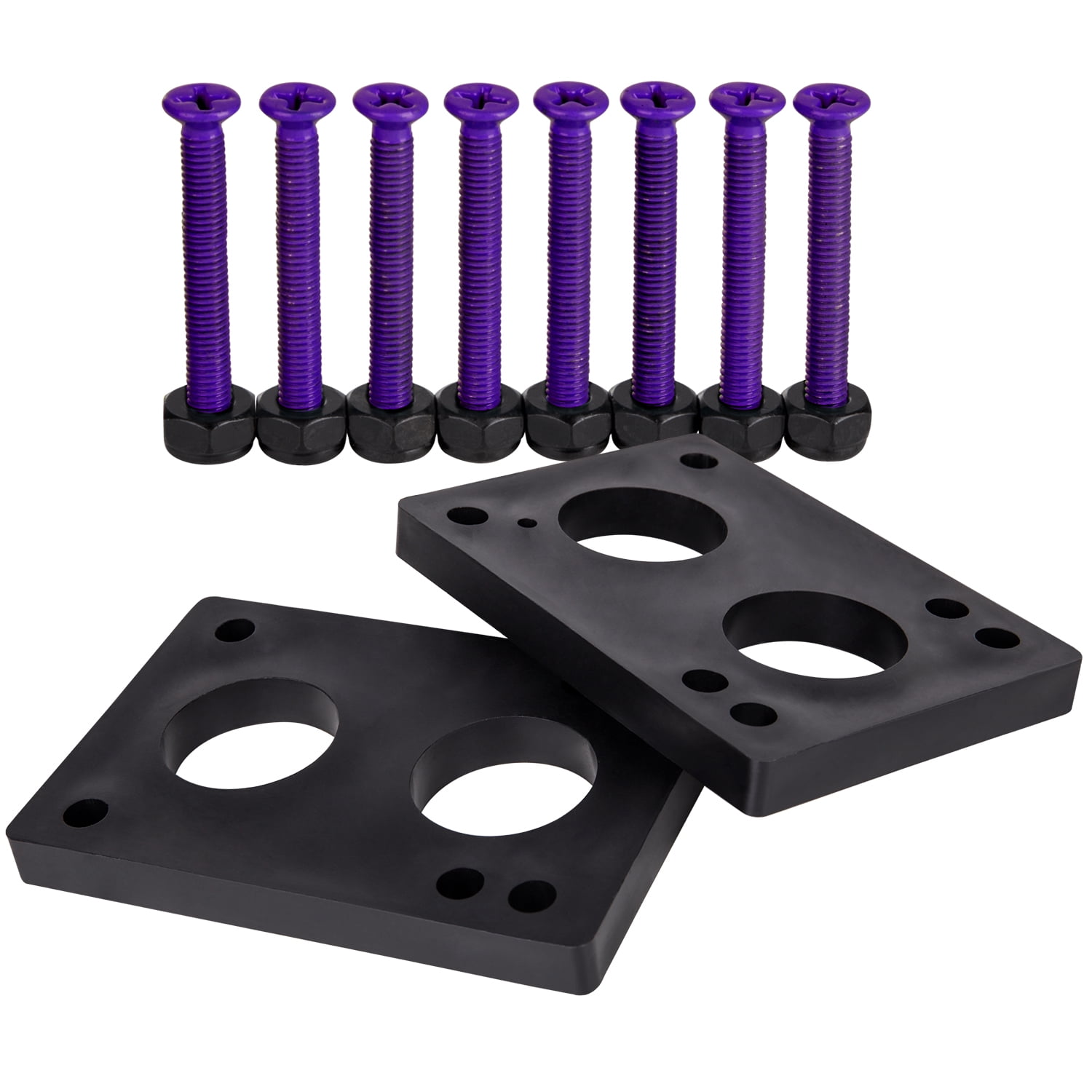 Cal 7 Skateboard 1/4" Riser Pads and 1.5" Hardware (Purple)