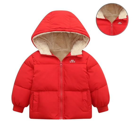 Kids Winter Coats for Boys Girls Puffer Jacket Zipper Long Sleeve Windproof Down Jacket Cute Hooded Jackets with Pockets Kids Winter Clothes Boy 4-5 Years
