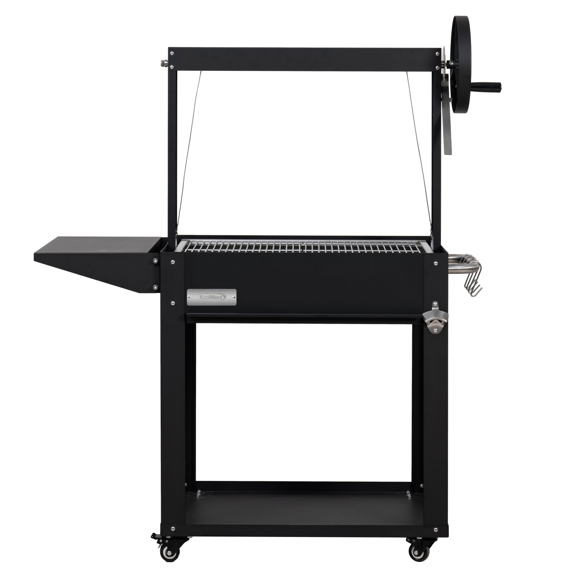 50 in. Argentine Charcoal Grill, Adjustable Grate Outdoor BBQ, in Black (KM-OG-A-45)